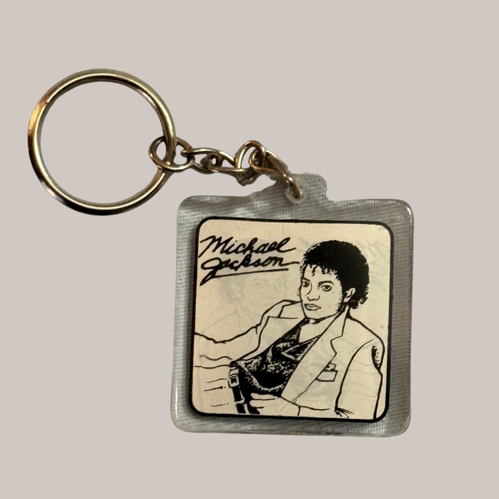 Michael Jackson Thriller Album Cover Keychain Black & White Mj Collectible — image 2 of 5